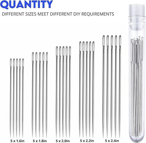 Performore 50 Pack of Sewing Machine Needles, 5 Assorted Sizes (HA 65/9, 75/11, 90/14, 100/16, 110/18) 10pcs of Each, Universal Regular Point Needles, Perfect for Embroidery, Cloth Repair, DIY in Saudi Arabia