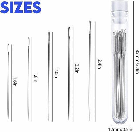 Performore 50 Pack of Sewing Machine Needles, 5 Assorted Sizes (HA 65/9, 75/11, 90/14, 100/16, 110/18) 10pcs of Each, Universal Regular Point Needles, Perfect for Embroidery, Cloth Repair, DIY in Saudi Arabia