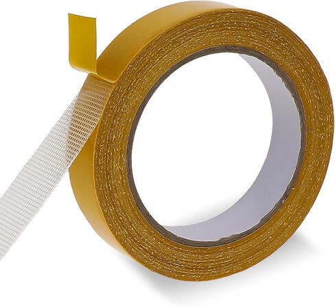 Double Sided Fabric Tape, Clear Super Stick Tape, 0.79Inch x 66FT Heavy Duty Mounting-Tape, Strong 2 Sided Adhesive with Fiberglass Mesh, 2-Sided Adhesive for Clothes and Carpet Arts in Saudi Arabia