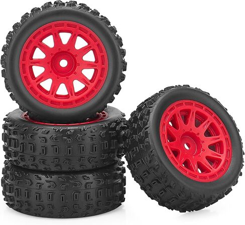 1/14 عجلات وإطارات RC ، إطارات Car Daitoku 12mm Hex RC لـ 1/14 ARRMA 2S TYPHON GROM (النمط C) - أحمر in Saudi Arabia
