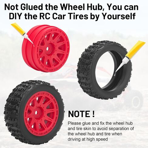 1/14 عجلات وإطارات RC ، إطارات Car Daitoku 12mm Hex RC لـ 1/14 ARRMA 2S TYPHON GROM (النمط C) - أحمر in Saudi Arabia