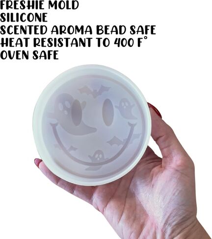 Halloween Boo Ghost and Bat Smiley Face Eyes Car Care Silicone Mold 4.1x4.1x0.8 "Aroma Beads Spooky Pumpkin Cardstock Oven Safe in Saudi Arabia