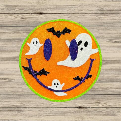 Halloween Boo Ghost and Bat Smiley Face Eyes Car Care Silicone Mold 4.1x4.1x0.8 "Aroma Beads Spooky Pumpkin Cardstock Oven Safe in Saudi Arabia