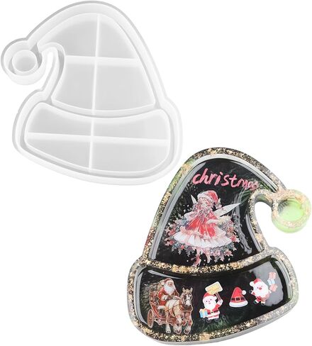 قوالب راتنج عيد الميلاد ، قوالب سانتا هات السيليكون للراتنج ، قوالب راتنج الايبوكسي لتقديم صينية ، صينية تخزين المجوهر in Kuwait