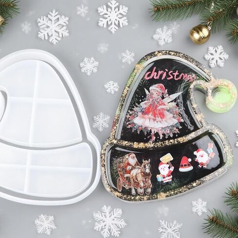 قوالب راتنج عيد الميلاد ، قوالب سانتا هات السيليكون للراتنج ، قوالب راتنج الايبوكسي لتقديم صينية ، صينية تخزين المجوهر in Kuwait