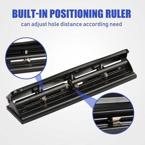 Patelai 10 PCS 3 Hole Punch 3 Ring Hole Puncher for Binder 10 sheet paper paper punch metal desktop puncher for Office Home ، Black in Kuwait