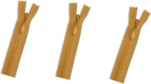 سحابات YKK غير مرئية (مخفية) - مثالية للملابس والحرف اليدوية ومشاريع الخياطة - اللون: ذهبي #087 اختر طولك - صنع في الولايات المتحدة (3 سحابات في كل عبوة) (16 بوصة) in Saudi Arabia