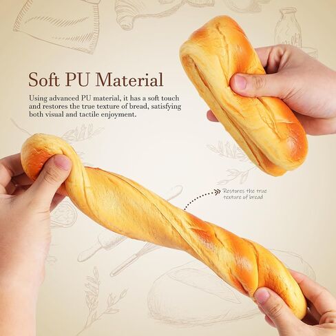 MAGICLULU 2pcs Artificial Realistic Long Bread: Fake Bread Loaf Lifelike Pretend Play Food Props for Photography Prop Home Kitchen Decor 13.56in in Saudi Arabia