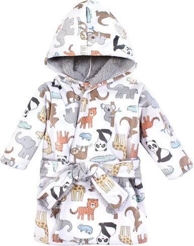 Hudson Baby Unisex Baby Mink with Faux Fur Lining Pool and Beach Robe Cover-ups, Moose, 18-24 Months in Kuwait