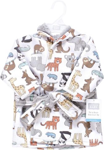 Hudson Baby Unisex Baby Mink with Faux Fur Lining Pool and Beach Robe Cover-ups, Moose, 18-24 Months in Kuwait