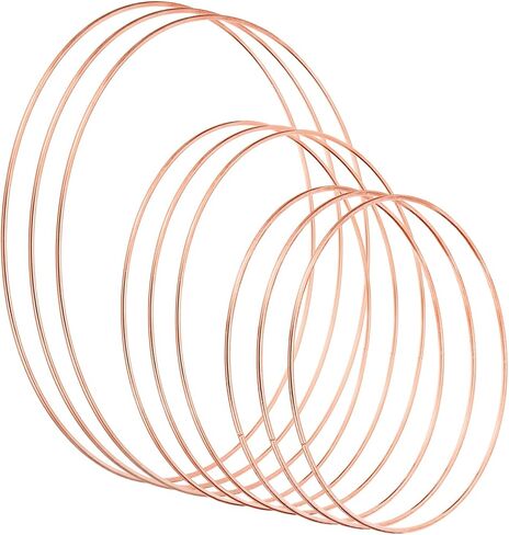 PATIKIL Dream Catcher Rings Set, 3 Sizes Metal Macrame Wreath Floral Round Ring Hoop for Christmas Decor Home Car DIY Craft Wedding Wall Hanging Decorations, Rose Gold in Saudi Arabia