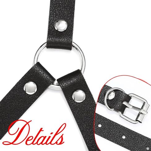 Gemily Punk Waist Chain Belt Leather Black Body Chain Party Leg Harness Garter Rave Body Jewelry for Women and Girls in Kuwait