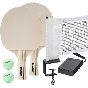 Franklin Sports LED Table Tennis Net and Glowing Paddles and Balls Oval, Black, One Size