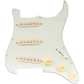 Musiclily Pro SE Pre-wired SSS Guitar Loaded Pickguard with Staggered Alnico 5 Single Coil Pickups for Strat ST Style Electric Guitar, 4Ply Tortoise Shell