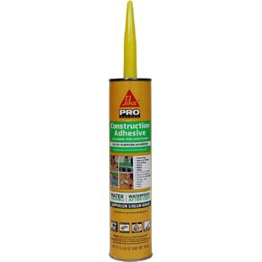 Sika SikaBond Construction Adhesive - Advanced polyurethane caulk - Gray - For outdoor surface use - Water immersible and waterproof - 10.1ml