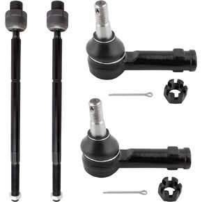 BOXI 4pcs Front Inner Outer Tie Rod End Links Fit for Dodge Ram 1500 2006 2007 2008 2009 2010 / for Ram 1500 2011-2012 - 5 Lug Models Only | EV800098 ES80574