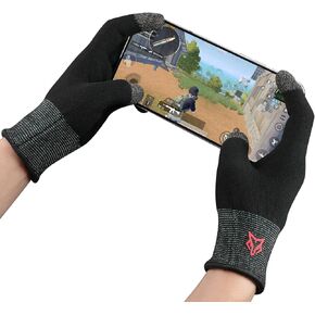 Fox Professinal Game Gloves,Ultra-Thin TouchScreen Gloves, Nano-Silver Fiber Material,Anti-Slip Grip Gloves For Mobile Gaming [Adult Size]