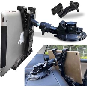 Randconcept 3-in-1 Tablet Holder Car Air Vent Mount - [ Strong Suction Cup Version ] Universal Dashboard Windshield Cradle for iPad Pro, iPad Mini, Galaxy Tab | Fits All 6"- 12.9" Tablets