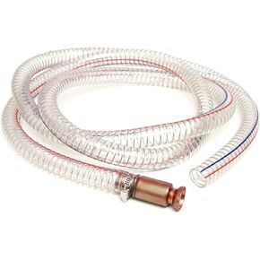 8.2'Jiggler Siphon Hose, Gerguirry Heavy Duty Self-Priming Transfer Hose for Gasoline Fuel Gas Siphon Tube Copper Nipple with Metal Buckle