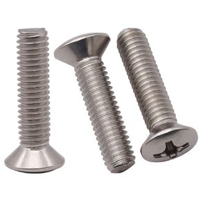 1/4-20 x 1-1/2 (20 pcs) Phillips Oval Head Machine Screws, 304 Stainless Steel 18-8, Decorative Domed Head Screws, Countersunk Hole Screws