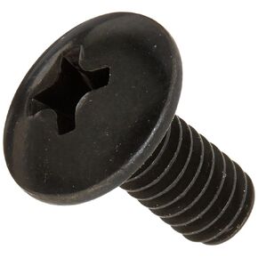 Small Parts 0806MPTB Steel Truss Head Machine Screw, Black Oxide Finish, Meets ASME B18.6.3, #2 Phillips, #8-32 Thread Size, 3/8" Length, Fully Threaded, Imported (Pack of 100)