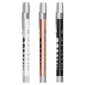 أضواء القلم CAVN للممرضات، 3 عبوات من المصابيح الطبية القابلة لإعادة الاستخدام مع مقياس الحدقة لطلاب التمريض، ضوء أبيض، أسود/أبيض/ذهبي وردي in Kuwait