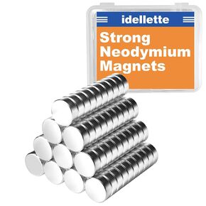 10Pcs 30x2mm Round Rare Earth Magnets, Super Strong Magnets, Neodymium Magnets with Double-Sided Adhesive, Strong Magnets Heavy Duty for Crafts, Refrigerator, Whiteboard, 1.18 inch D x 0.08 inch H