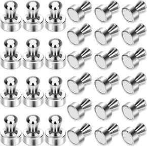 MIKEDE Fridge Magnets for Whiteboard, 15Pcs Strong Magnets for Whiteboard, Black Refrigerator Magnets Neodymium Push Pins Magnets for Office Magnets, Whiteboard Magnets, at School, Classroom, Kitchen