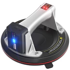 Electric Vacuum Suction Cup Lifter 8"-600lbs Max Load-Digital Display Suction Cups-Monitor-Auto Start Pump-Detachable Battery. Glass, Granite, Tile, Metal, MDF, Windshield Suction Cup Handles Tool.