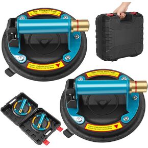 Glass Suction Cup, 8" Heavy Duty Vacuum Suction Cup Hand-held Glass Sucker Lifter for Granite & Glass Lifting, Tiles, Marble, Window Replacement, 260lbs Load Capacity with Free Carrying Case