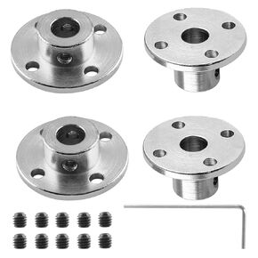 4 Pcs Rigid Flange Shaft Coupling, 5mm High Hardness Metal Guide Coupler, Bearing Fittings Motor Connector with Some M3 Fastening Screw 1 Pcs Hex Wrench for DIY Handmade Model