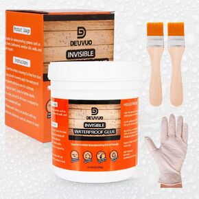Deuvuo Invisible Waterproof Agent, Super Strong Transparent Waterproof Glue, Anti-Leakage Waterproof Sealant Adhesive Coating for Bathroom, Kitchen, Garden, Roofs, Walls (300g)