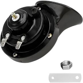 300DB Super Loud Car Horn, 12V Waterproof Car Air Electric Snail Horn, Auto High Low Tone Horn Replacement, Universal Accessories for Car, Motorcycle, Truck, Bike, Boat (Black TZ-101)