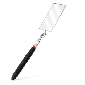 Telescoping Inspection Mirror Rectangle Telescopic Mechanic Mirror Extendable Machine Tool Long Inspection Mirrors for Checking Vehicle Condition (30.71 Inch Mirror Stick)