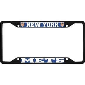 Fan Mats 31313: New York Mets Metal License Plate Frame Black Finish