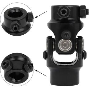 SCITOO 3/4"DD X 3/4" Round Steering joints,length 83mm Black Single U-Joint