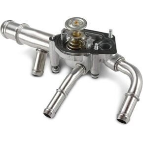 A-Premium Coolant Thermostat Housing Compatible with Chevry Equinox, Impala, Malibu & Terrain & Cadillac SRX, XTS & Pontiac G6, Torrent & Saturn & Buick LaCrosse, with Thermostat, 12638836, 12651113