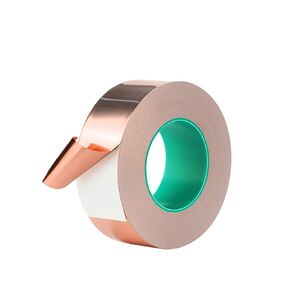 Copper Foil Tape Double-Sided Electrically Conductive Tape 1Pcs 0.06mm x 10mm x 25m, Conductive Adhesive for EMI Shielding, Paper Circuits, Electrical Repairs, Stained Glass, Guitars and Grounding