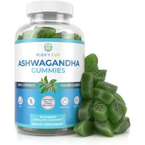 Ashwagandha Gummies (Max Strength - 750mg/Gummy) (90ct - Up to 3 Month Supply) Support Calm Mood, Relaxation & Cognitive Support - Ashwagandha Gummies for Women Ashwagandha Gummies for Men