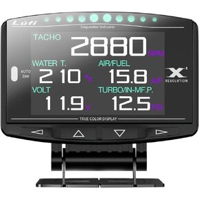 Lufi X1 Obd2 Gauge Display,Boost Gauge,Speedometer,Water Temperature Meter,Multi-ECU Data Combination Cluster,for Honda、Toyota、VW and Mazda (car Special)