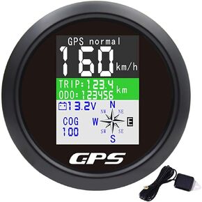 KAOLALI GPS Speedometer 85mm Boat GPS Speedometer Odometer Speed Gauge Meter Waterproof Digital MPH Knots Km/h Adjustable for Marine Car Truck Motorcycle 9-32V