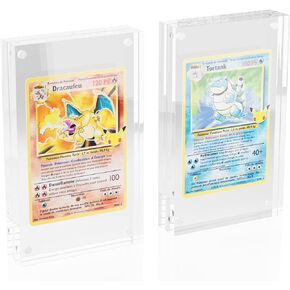 Double Card Display Case, Transparent Card Display Clear Card Stands, 35PT Acrylic TCG