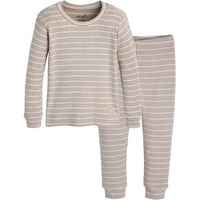 moimoln 12M-5T Ribbed Stripe Viscose Baby Toddler Pajamas Boys Girls Snug fit Pjs