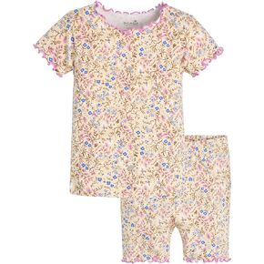moimoln 6M-5T Soft Cotton Modal Baby Toddler Pajamas Boys Girls Snug fit Pjs Daily Short Summer Flower Character