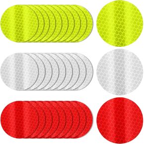 30Pcs Warning Reflective Stickers Reflective Tape Safety Reflective Sticker Night Visibility Waterproof Reflector Sticker Dot Reflective Tape Sticker for Vehicle, Bicycles, Motorcycles, Clothing