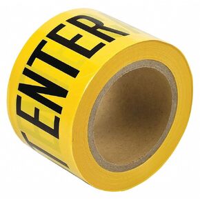 "CAUTION DO NOT ENTER" Yellow Premium Barricade Tape, 3" x 300 Feet,1 Roll