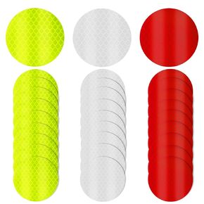 30 Pcs Warning Reflective Stickers Safety Reflective Sticker Night Visibility Waterproof Reflector Sticker Dot Reflective Tape Sticker for Vehicle, Bicycles, Motorcycles, Clothing (Round)