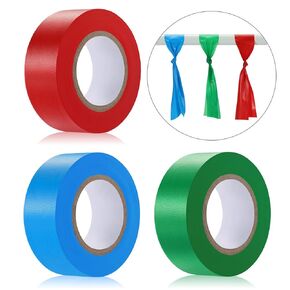 3 Pack Flagging Tape,Non-Adhesive Marking Tape Surveyors Tape Neon Marking Tape Non-Adhesive Tape Survey Tape for Boundaries and Hazardous Areas,Trail Marking (3 Colors C, 25MM)
