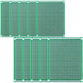 YUNGUI Large PCB Board,7x10cm 8x12cm Prototype Printed Circuit Board Soldering and Electronic Breadboard Kit(10 Pieces)