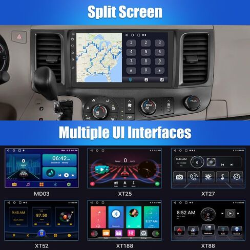 أندرويد 12 راديو السيارة ستيريو لتويوتا سيينا 2011-2014 CarPlay Andriod Auto 2G + 32G مع SWC WiFi GPS Navigation DSP Bluetooth FM in Saudi Arabia